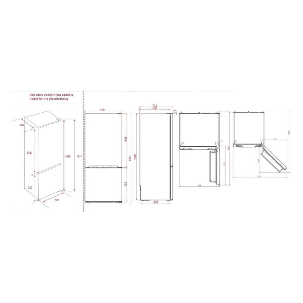 Milano Bottom Mount Refrigerator, 482L, 22cft, Stainless Steel - Image 4
