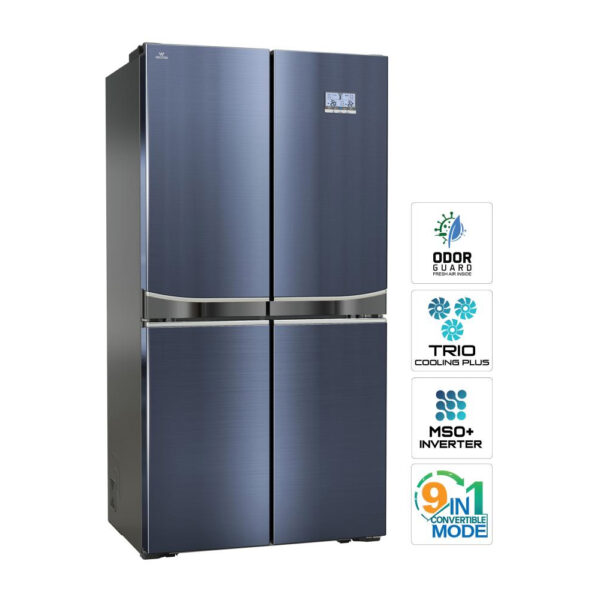 Walton 4 Doors Refrigerator, 613L, 9 Modes, Bluewish INOX - Image 3