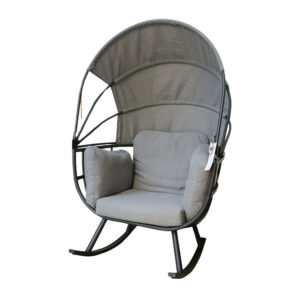 Rocking Egg Chair With Folding Roof, Grey
