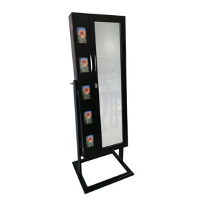 Mirror with Accessories Cabinet, Black
