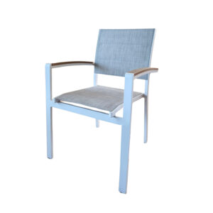 Single Aluminium Chair, White & Light Grey