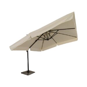 Aluminium Grey Frame Umbrella, White & Grey 