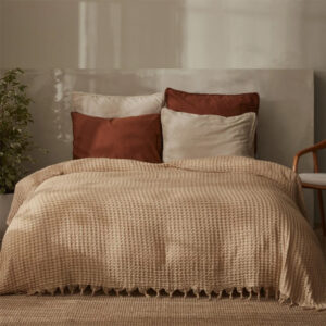 Casey Double Waffle Blanket, Beige