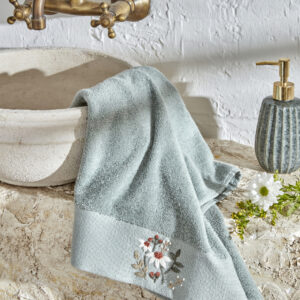 Comfort Touch Embroidered Cotton Mint Towel, 30*50 cm