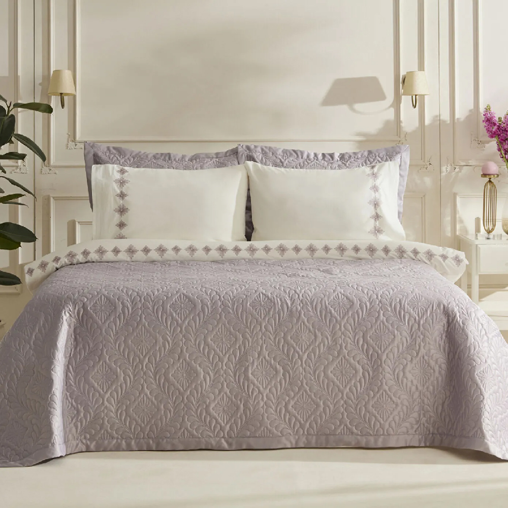 Glory 7 Piece Cotton Double Purple Duet Set