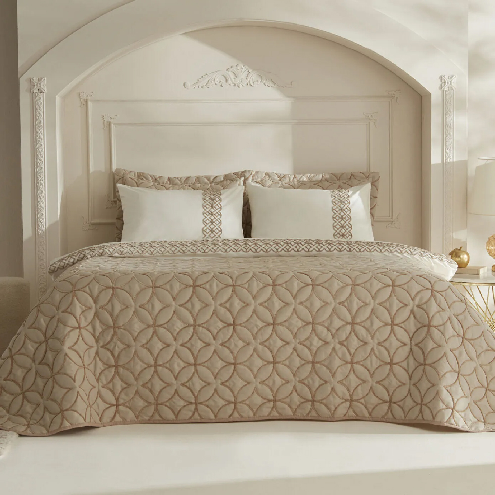 Spica Cotton Double Beige Duet Set