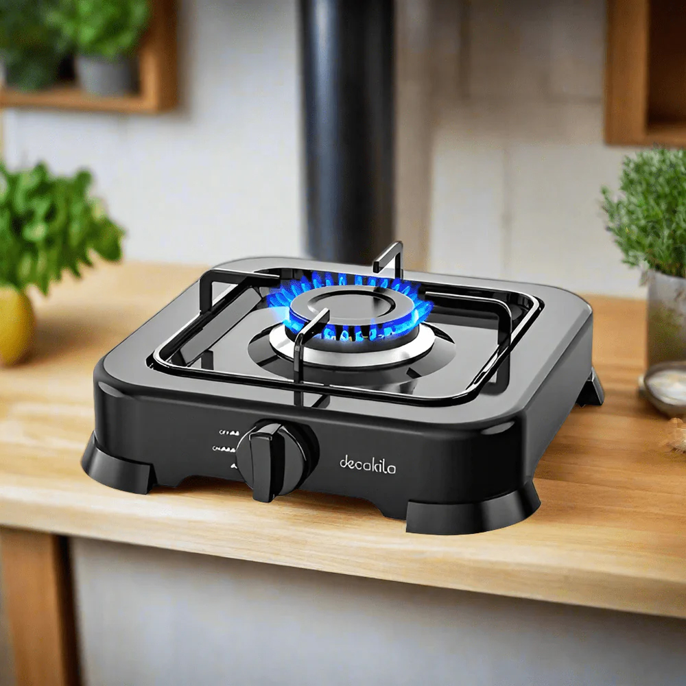 Decakila Table Top Gas Stove, 1 Burner, 2.2kW, Black