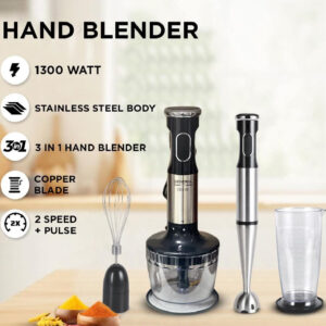 General Technology Hand Blender, 500 ml, with Chopper & Whisk