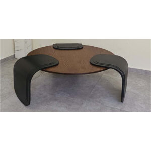 Wood Coffee Table, Brown and Black