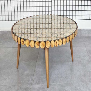 Wood Branches Coffee Table, Glass Top