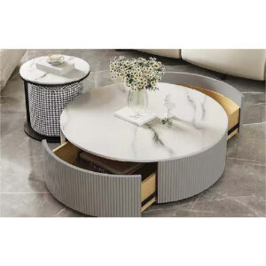 Coffee Table, Ceramic Top, White Color