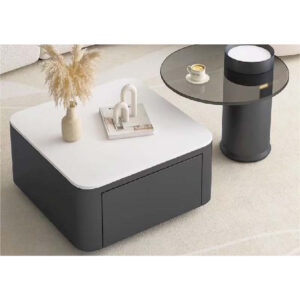 Coffee Table, Marble Top, Black and White